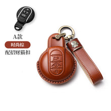 Load image into Gallery viewer, Mini Car Key Sleeve Cooper Mini Key Shell Women's  Handmade Genuine Leather Bag Buckle
