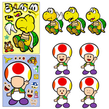 Load image into Gallery viewer, 6张/包换脸diy拼图贴纸超级Mar亲子互动益智拼图换脸贴纸
