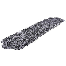 Load image into Gallery viewer, Halloween Tablecloth Spider Web Fireplace Towel Disposable Black Spider Web Lampshade Decorative Table Runner Ghost Festival Set
