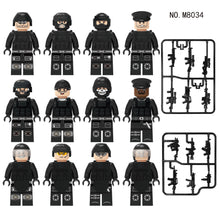 Load image into Gallery viewer, 12pcs/Set Black SWAT M8034 Small Particles Doll Toy Weapon Pieces Accessories Assembling Children's Building Blocks Toys

