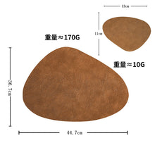 Load image into Gallery viewer, Double-sided leather placemat teacup mat waterproof and oil-proof dining table mat western restaurant thermal insulation mat meal bowl mat coaster
