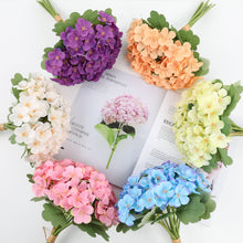 Load image into Gallery viewer, 12pcs/Set Artificial Hydrangea Wedding Bouquet Holder Simulated Pincushion Hydrangea Bouquet Home Ornamental Flower

