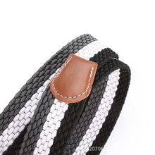 Load image into Gallery viewer, Hole Pin Buckle Belt Women's Canvas Elastic Waistband Casual Stretch Woven Leather Belt
