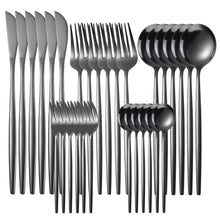 Load image into Gallery viewer, Stainless Steel Knife and Forks 30-Piece Set Portuguese Tableware Golden Set Creative Western Food Steak Knife, Fork and Spoon
