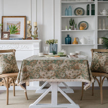 Load image into Gallery viewer, Jacquard table linen oil painting thick dustproof flower tablecloth

