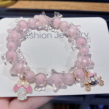 Load image into Gallery viewer, Korean Style New Girls' Niche Cartoon Bracelet Fresh Children Crystal Beaded Cinnamoroll Babycinnamoroll Student Jewelry
