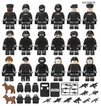Load image into Gallery viewer, 1620# City Black Doll Weapon Military Police Doll Toy Children Building Block Accessories Toys
