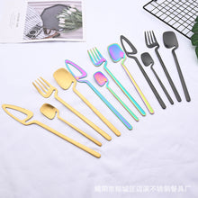 Load image into Gallery viewer, Stainless Steel Tableware Simple Personality Creative Hanging Wall Hanging Cup Knife, Fork and Spoon Hanging Cup Coffee Spoon Kit

