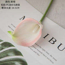 Load image into Gallery viewer, 10PCs Pu Mini Common Calla Artificial Flower Suitable for Wedding Bouquet Holder Decoration Artificial Flowers
