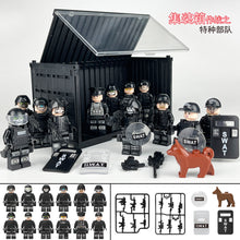 Load image into Gallery viewer, Children's Particle Building Blocks Toys Container Special Police Man Dog Shield Building Blocks Toys
