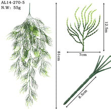 Load image into Gallery viewer, 5PCs Simulation Wall Hanging Green Plant KIC Leaf Monstera Green Rattan Wall Hanging Plant
