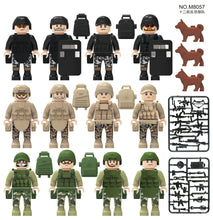 Load image into Gallery viewer, 1620# City Black Doll Weapon Military Police Doll Toy Children Building Block Accessories Toys
