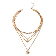 Load image into Gallery viewer, New Necklace Punk Coin Pendant Metal Exaggerated Thick Chain Multi-Layer Necklace
