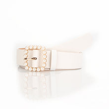 Load image into Gallery viewer, Women's Belt Square Button Point Pearl Sweet Elegant Dress Decorative Band
