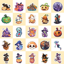 Load image into Gallery viewer, 50pcs Children's Cartoon Graffiti Halloween Stickers Pumpkin Ghost Witch Bat Halloween Carnival Stickers

