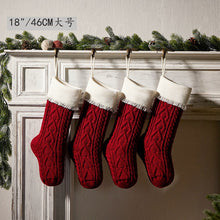 Load image into Gallery viewer, Christmas party decorations wool socks Christmas candy bag pendant love fringed socks
