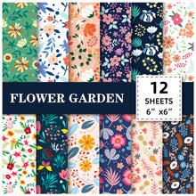 Load image into Gallery viewer, 12 Sheets/Pack Fresh Pastoral Floral Theme Journal Material Background Paper DIY Album Cut Stickers
