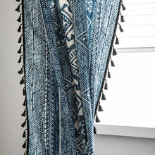 Load image into Gallery viewer, Blue Geometrical Living Room Curtains Bohemian Style Printed Curtains
