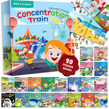 Load image into Gallery viewer, 20 Volumes Sticker Book Concentration Potential Development Stickers Children Enlightenment Baby Books for Early Education

