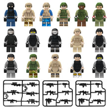 Load image into Gallery viewer, 1620# City Black Doll Weapon Military Police Doll Toy Children Building Block Accessories Toys
