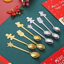 Load image into Gallery viewer, Cross-Border Stainless Steel Christmas Tableware Spoon Creative Coffee Spoon Gift Box Cute Suit
