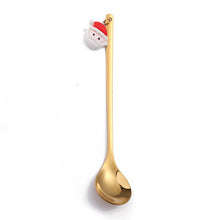Load image into Gallery viewer, Christmas Gift Creative Ins Stirring Spoon Santa Claus Spoon Elk Fruit Fork
