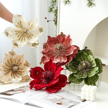 Load image into Gallery viewer, 2pcs Christmas decoration flower simulation magnolia Christmas tree decoration accessories

