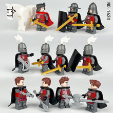Load image into Gallery viewer, Mini Medieval Soldier Cartoon Figures-Doll Knight Corps Doll Model White Horse Black Shield Accessories

