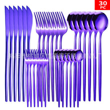 Load image into Gallery viewer, Stainless Steel Knife and Forks 30-Piece Set Portuguese Tableware Golden Set  Western Food Steak Knife Fork and Spoon
