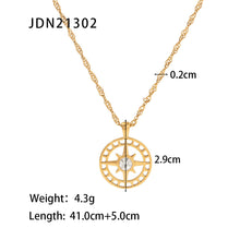 Load image into Gallery viewer, A Variety of French Retro Hemp Flowers Chain Titanium Steel Heart-Shaped Necklace Women's Heart-Shaped Zircon Pendant Necklace
