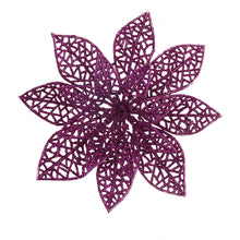 Load image into Gallery viewer, 12pcs/Set Christmas Tree Decorative Flowers Double-Layer Hollow Artificial Flowers
