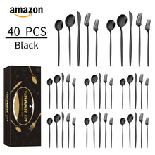 Load image into Gallery viewer, Stainless Steel Tableware Knife, Fork and Spoon 40-Piece Set Portuguese Tableware Steak Knife, Fork and Spoon 5-Piece Set
