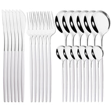 Load image into Gallery viewer, Stainless Steel Tableware 24-Piece Set Bright Portuguese Western Food Gold Knife, Fork and Spoon I
