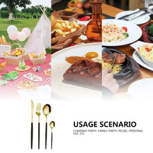 Load image into Gallery viewer, Portuguese Stainless Steel Tableware for 6 People 24-Piece Set Western Food/Steak Knife, Fork and Spoon Gift Set
