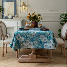Load image into Gallery viewer, American Retro Tablecloth Jacquard Table Cloth Oil Painting Thick Tablecloth Blue Flower Cover Towel
