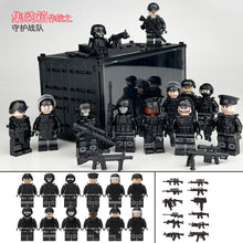 Load image into Gallery viewer, Children's Particle Building Blocks Toys Container Special Police Man Dog Shield Building Blocks Toys
