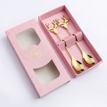 Load image into Gallery viewer, Coffee Dessert Spoon Stainless Steel Spoon Deer Spoon Christmas New Year Gift
