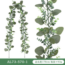 Load image into Gallery viewer, 5pcs Emulational Eucalyptus Rattan Eucalyptus Leaves Ivy Scindapsus Aureus Leaves Vine Fake Flower Plants

