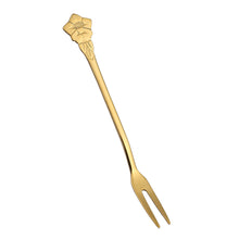 Load image into Gallery viewer, Q Stainless Steel Creative Fruit Fork Two-Tooth Fork Dessert Fork Household Fruit Toothpick Cake Fork
