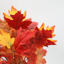 Load image into Gallery viewer, 5PCs Simulation Maple Leaf Bouquet Halloween Decorative Leaves Decorative Greenery

