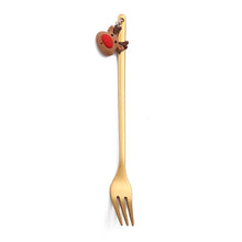 Load image into Gallery viewer, Christmas Gift Creative Ins Stirring Spoon Santa Claus Spoon Elk Fruit Fork
