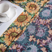 Load image into Gallery viewer, Jacquard table linen oil painting thick dustproof flower tablecloth
