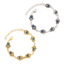 Load image into Gallery viewer, Ornament Woven Bracelet Fatima Hand Devil's Eye Bracelet Set
