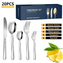 Load image into Gallery viewer, Pattern Stainless Steel Tableware 5 Components 20-Piece Set Western Food/Steak Knife and Fork Spoon Kit

