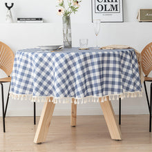 Load image into Gallery viewer, Round Linen Tablecloth TPU Waterproof and Oil-Proof Fabric Hotel Household round Table Dining Table Cloth Tablecloth
