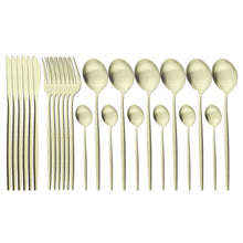 Load image into Gallery viewer, Matte Portugal Stainless Steel Knife, Fork and Spoon Western Food/Steak Knife and Fork Dessert Spoon Fork Tableware
