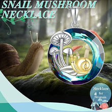 Load image into Gallery viewer, Round Crystal Mushroom Necklace Snail Pendant Necklace Jewelry Gift
