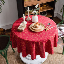 Load image into Gallery viewer, Cotton Linen Tablecloth Green Pine Branch Printed Tablecloth Korean Napkin Printed Coffee Table Cloth
