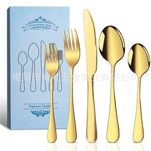 Load image into Gallery viewer, Stainless Steel Tableware Set for 4 People 20 Pieces Black Knife, Fork and Spoon Dishwasher Safe
