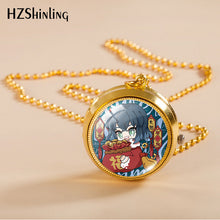 Load image into Gallery viewer, Rotating Pocket Watch Pocket Watch Male and Female Students Ornament Two-Dimensional Animation Necklace Pocket Watch
